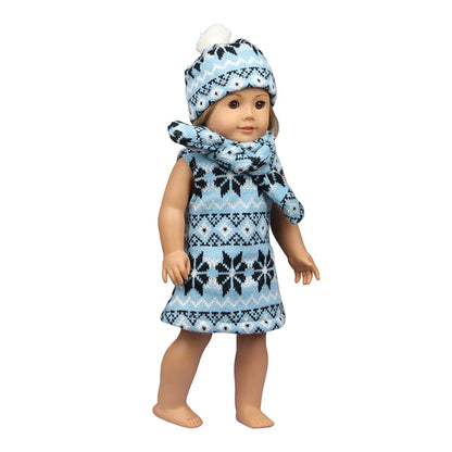 Christmas Doll Clothes Suit For American 18 Inch Girl Doll Cute Outfit Dress Seet For 43Cm Baby New Born&Our generation Doll Toy