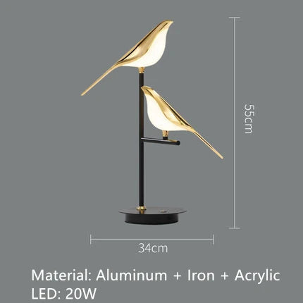 Nomi Chandelier birds chandelier Restaurant kitchen postmodern Decoration lustre design Creative golden animal pendent lamp