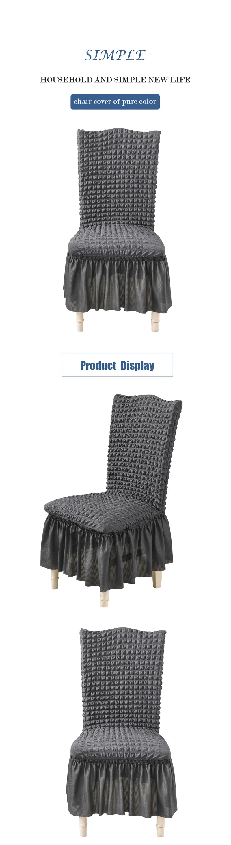 high quality Seersucker chair cover for dining room banquet chair slipcover stretch chair skirt elastic wedding chair decoration