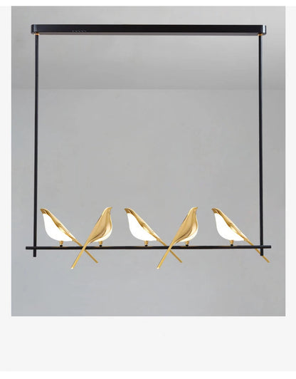 Nomi Chandelier birds chandelier Restaurant kitchen postmodern Decoration lustre design Creative golden animal pendent lamp