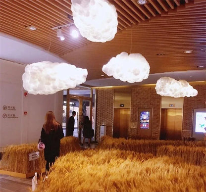 Nordic clound chandelier Creative Led white chandelier Bedroom Coffee Shop Restaurant Cloud Art Cute kids room decoration light