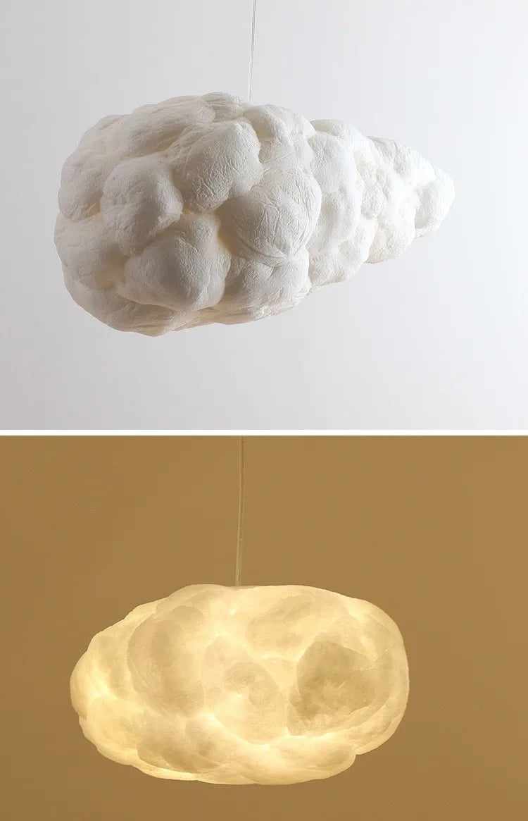 Nordic clound chandelier Creative Led white chandelier Bedroom Coffee Shop Restaurant Cloud Art Cute kids room decoration light