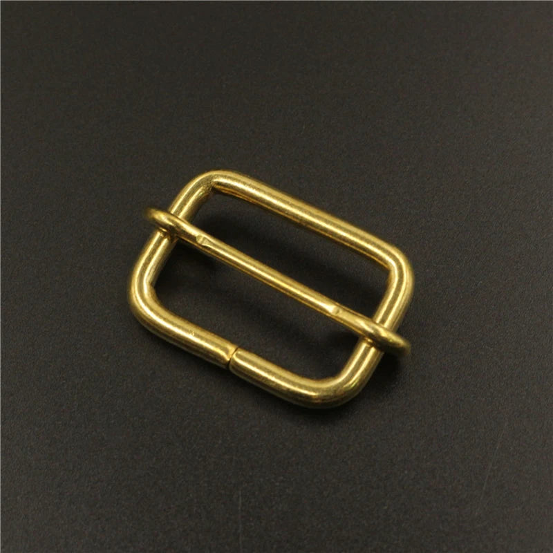 Brass Tri-glides Bar Buckle Slider Sliding Center Bar Strap Adjuster Buckle for Leather Craft Bag Shoulder Belt Strap Webbing