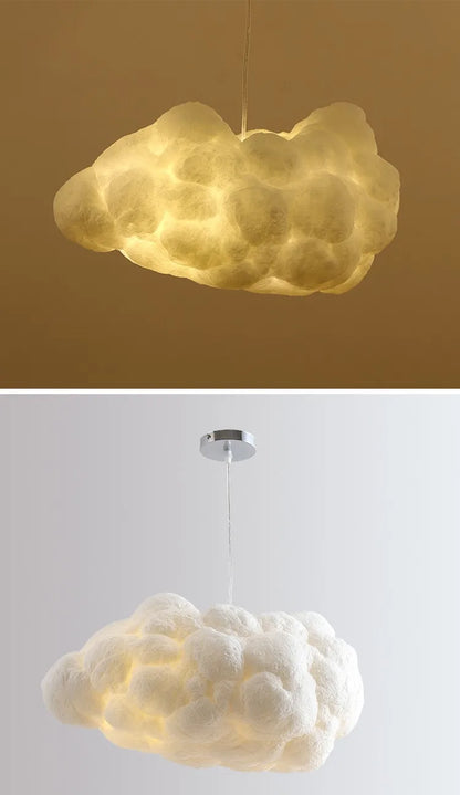 Nordic clound chandelier Creative Led white chandelier Bedroom Coffee Shop Restaurant Cloud Art Cute kids room decoration light