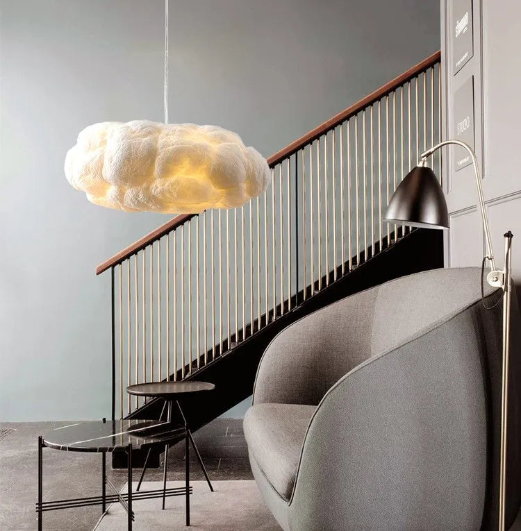 Nordic clound chandelier Creative Led white chandelier Bedroom Coffee Shop Restaurant Cloud Art Cute kids room decoration light