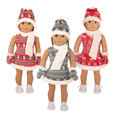 Christmas Doll Clothes Suit For American 18 Inch Girl Doll Cute Outfit Dress Seet For 43Cm Baby New Born&Our generation Doll Toy