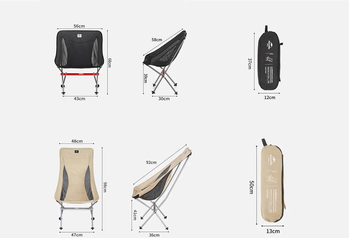 Naturehike Camping Chair L04 Folding Fishing Chair Ultralight Portable Aluminum Alloy Moon Chair Outdoor Picnic Relax Chair
