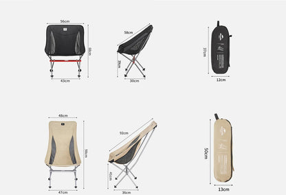Naturehike Camping Chair L04 Folding Fishing Chair Ultralight Portable Aluminum Alloy Moon Chair Outdoor Picnic Relax Chair