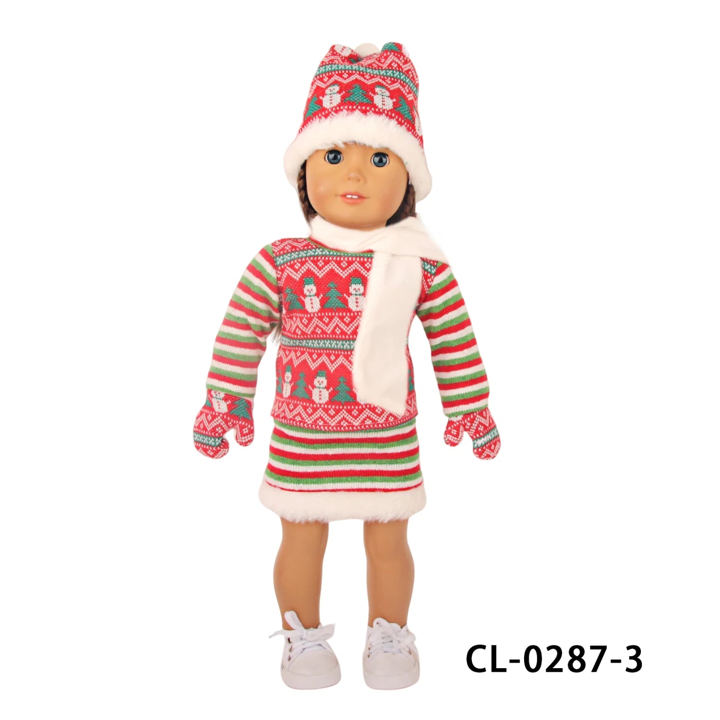 Christmas Doll Clothes Suit For American 18 Inch Girl Doll Cute Outfit Dress Seet For 43Cm Baby New Born&Our generation Doll Toy