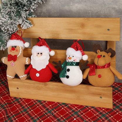 Christmas Tree Ornaments Xmas Decorative Hanging Ornaments Santa Reindeer Snowman For Holiday Party Decor Kids Gifts