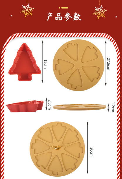 Christmas tree fruit tray, grid fruit tray, household dried fruit tray, snack tray, fruit tray, living room creative high aesthe