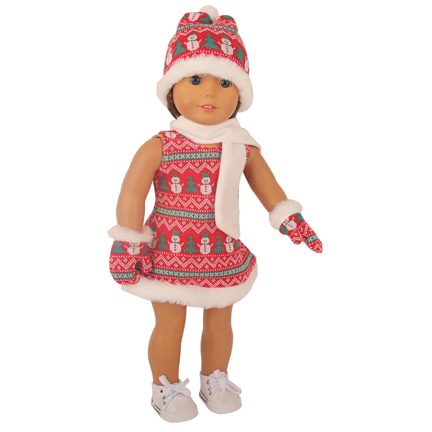 Christmas Doll Clothes Suit For American 18 Inch Girl Doll Cute Outfit Dress Seet For 43Cm Baby New Born&Our generation Doll Toy