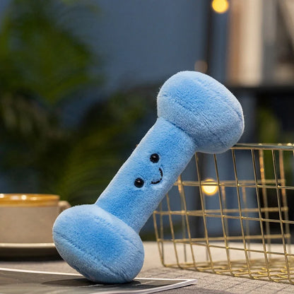 Dumbbell kettlebell Plush Doll - Soft Fitness Tool Shaped Stuffed Toy, Kids Cushion & Desktop Decoration,  Kettlebell Plush Toy