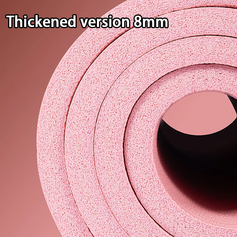 8mm yoga mat, suitable for beginners, lengthened and thickened for exercise, non slip fitness yoga mat for home use ﻿