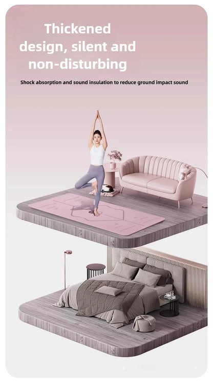 Yoga Mat Fitness Mat Household Non-slip Shock Absorption Silent Thickened Widened Sound Insulation Girls Jump Mat Floor Mat