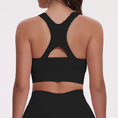 Sports Bras for Women Hollow Out Breathable Seamless Stretchy Beautiful Back Yoga Bra with Removable Cups Gym Sportswear