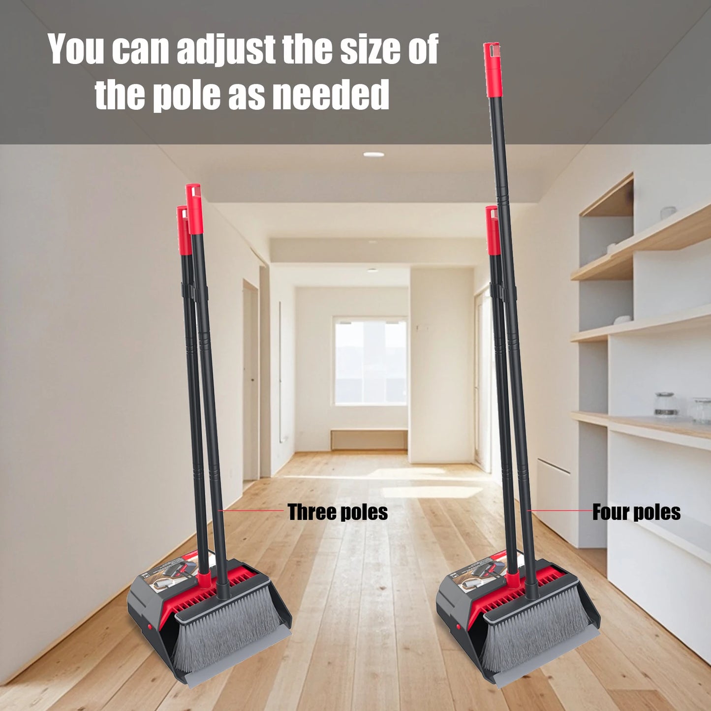 Household Broom and Dustpan Set - Combination Sweeping Tool with Long Handle Household cleaning tools