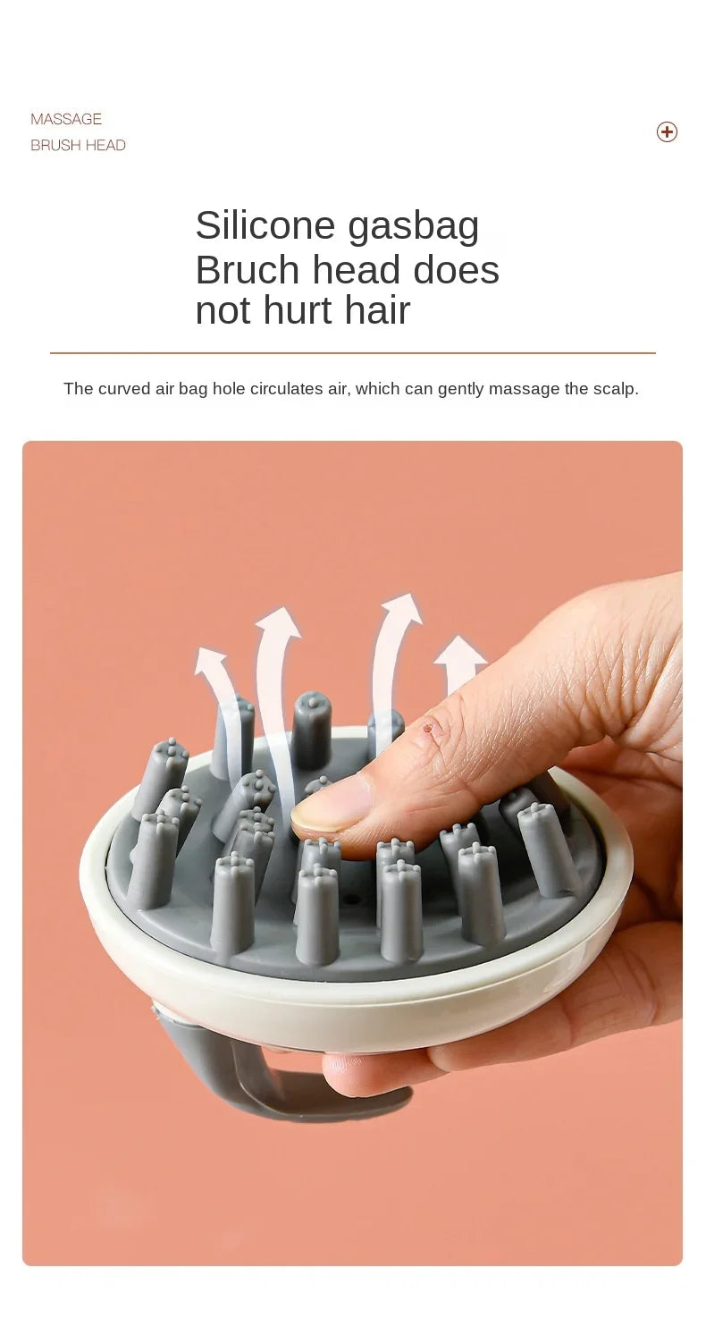 Household Hair Cleaning Shampoo Comb with Handle, Wet and Dry Massage, Silicone, Does Not Hurt The Head
