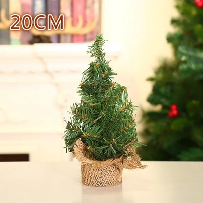 20cm/30cm Mini Green Christmas Tree DIY Decorative Tree Home Decoration Desktop Accessories Tools Christmas Home Party Decor