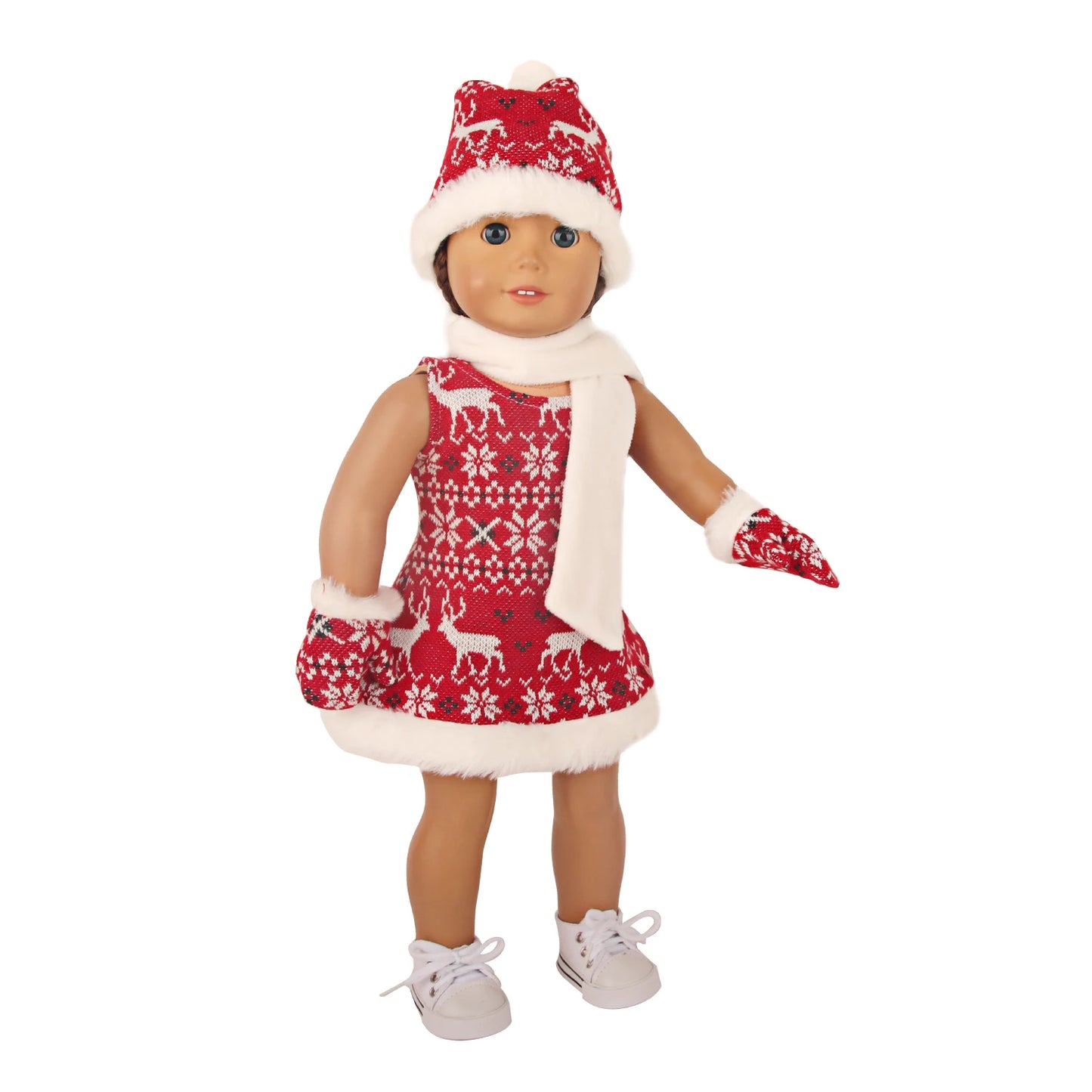 Christmas Doll Clothes Suit For American 18 Inch Girl Doll Cute Outfit Dress Seet For 43Cm Baby New Born&Our generation Doll Toy