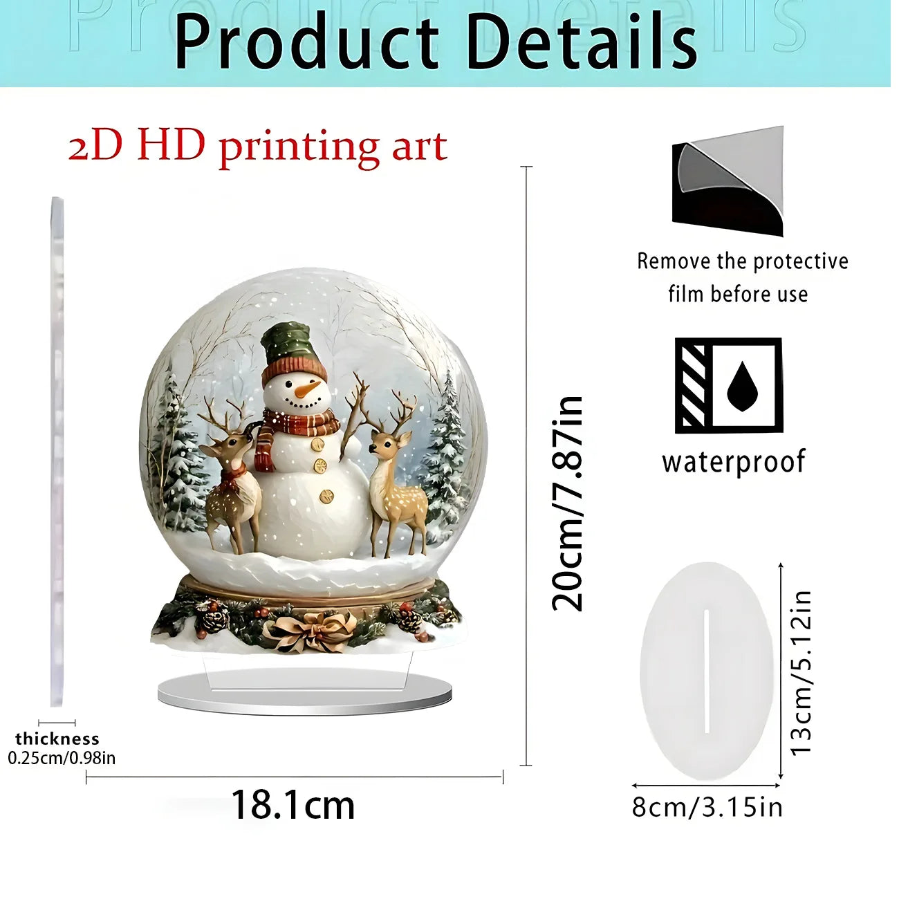 Christmas series of gifts Home desktop decoration 2D acrylic handicraft ornament