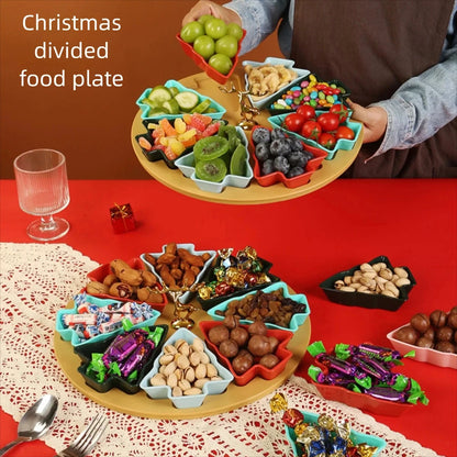 Christmas tree fruit tray, grid fruit tray, household dried fruit tray, snack tray, fruit tray, living room creative high aesthe