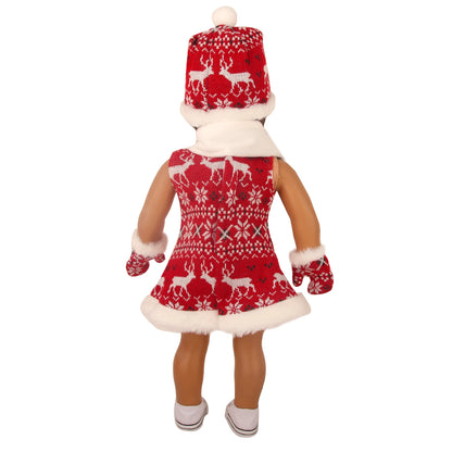 Christmas Doll Clothes Suit For American 18 Inch Girl Doll Cute Outfit Dress Seet For 43Cm Baby New Born&Our generation Doll Toy