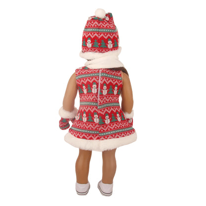 Christmas Doll Clothes Suit For American 18 Inch Girl Doll Cute Outfit Dress Seet For 43Cm Baby New Born&Our generation Doll Toy