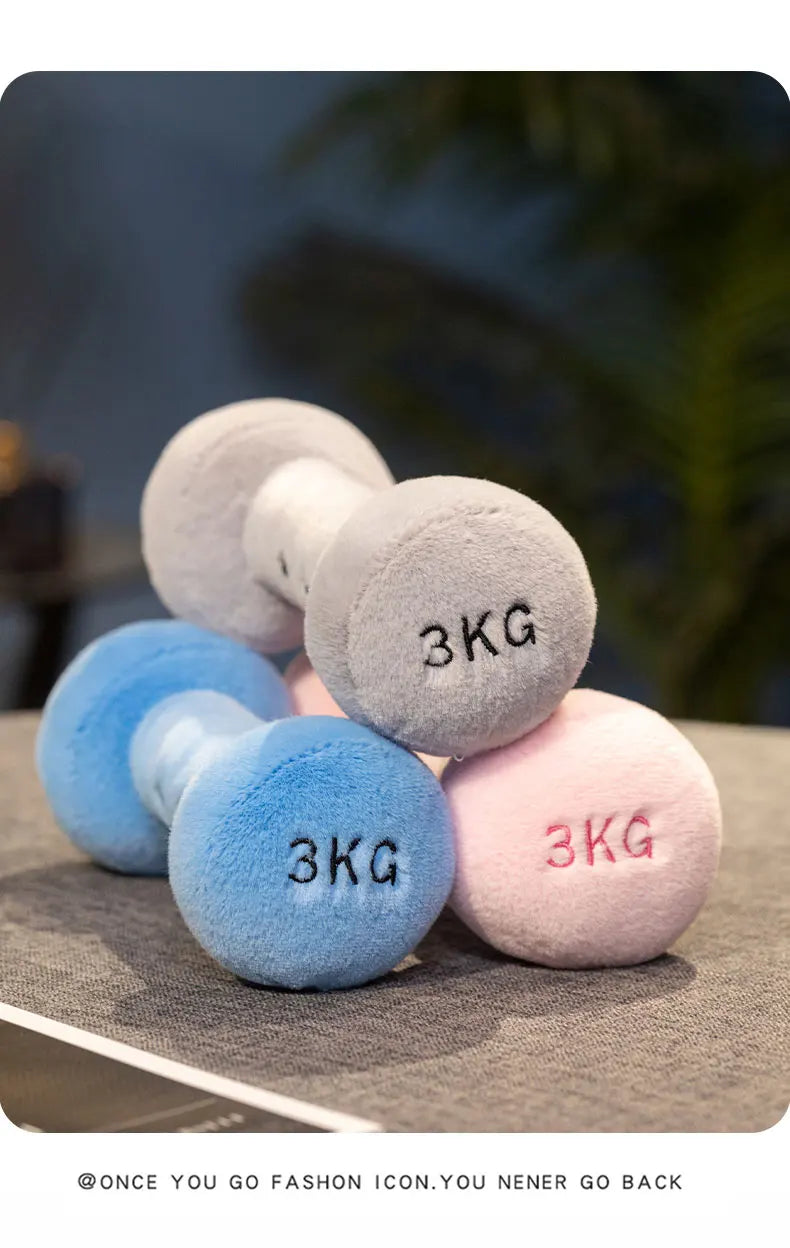 Dumbbell kettlebell Plush Doll - Soft Fitness Tool Shaped Stuffed Toy, Kids Cushion & Desktop Decoration,  Kettlebell Plush Toy