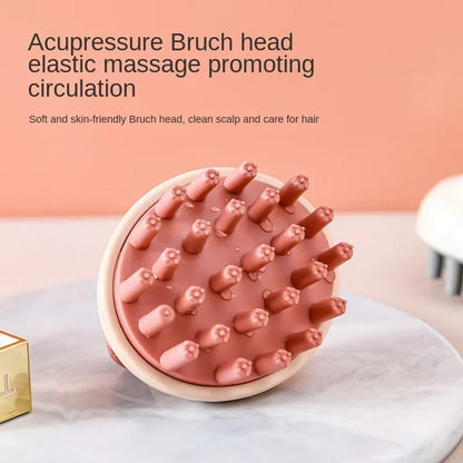 Household Hair Cleaning Shampoo Comb with Handle, Wet and Dry Massage, Silicone, Does Not Hurt The Head