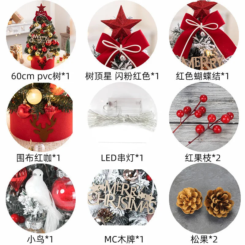 Christmas Decoration 45/60cm Christmas Tree Desktop Small Tree Ornaments New Year Navidad Gift Christmas Festival Party Supplies