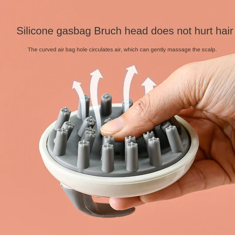 Household Hair Cleaning Shampoo Comb with Handle, Wet and Dry Massage, Silicone, Does Not Hurt The Head