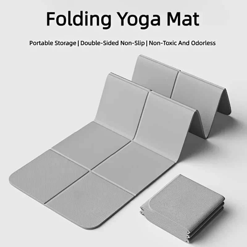 ...Ecological, Tpe, Folding Yoga Mat, for Travel, Physical Exercise, Double-sided, Anti-slip, Pilates and Floor Exercise...