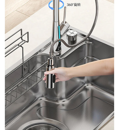 Household Sink, Made Of 304 Stainless Steel, With A Large Single Sink And Integrated Molding