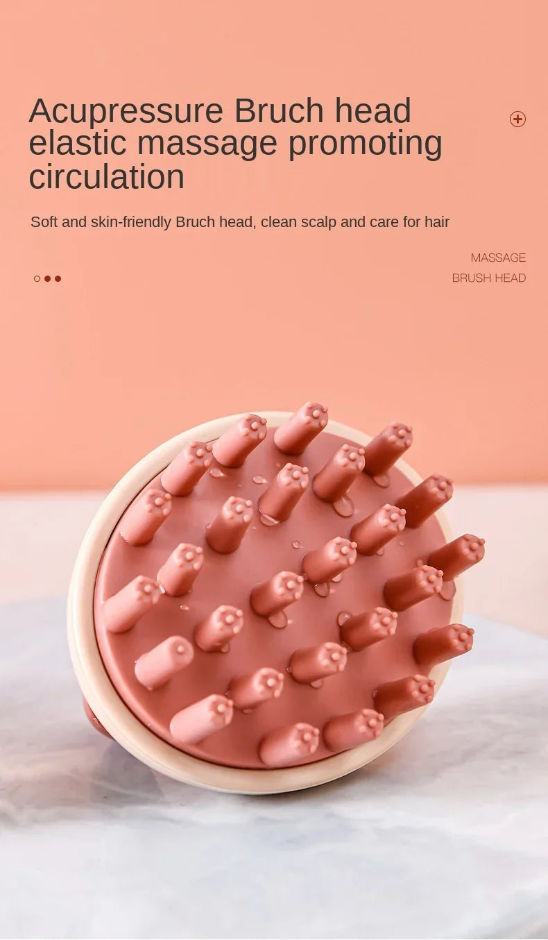 Household Hair Cleaning Shampoo Comb with Handle, Wet and Dry Massage, Silicone, Does Not Hurt The Head