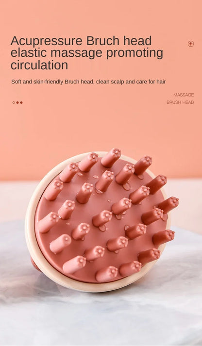 Household Hair Cleaning Shampoo Comb with Handle, Wet and Dry Massage, Silicone, Does Not Hurt The Head