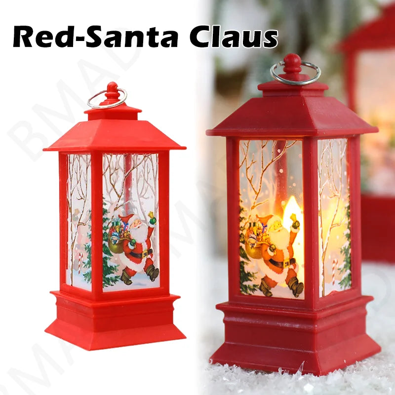 Christmas Home Decoration Products Xmas LED Lantern Candle Decorative Tea Lights Christmas Tree Hanging Ornaments Lights Gifts