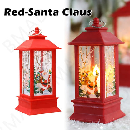 Christmas Home Decoration Products Xmas LED Lantern Candle Decorative Tea Lights Christmas Tree Hanging Ornaments Lights Gifts