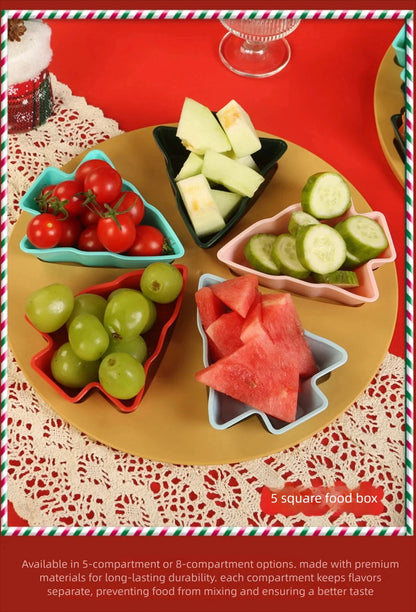 Christmas tree fruit tray, grid fruit tray, household dried fruit tray, snack tray, fruit tray, living room creative high aesthe