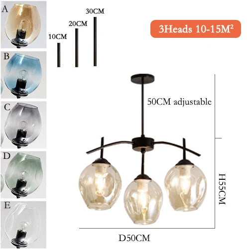 Nordic Chandelier For Foyer Dining room Bar Kitchen Island hanging chandelier Art Decor glass bubble chandelier