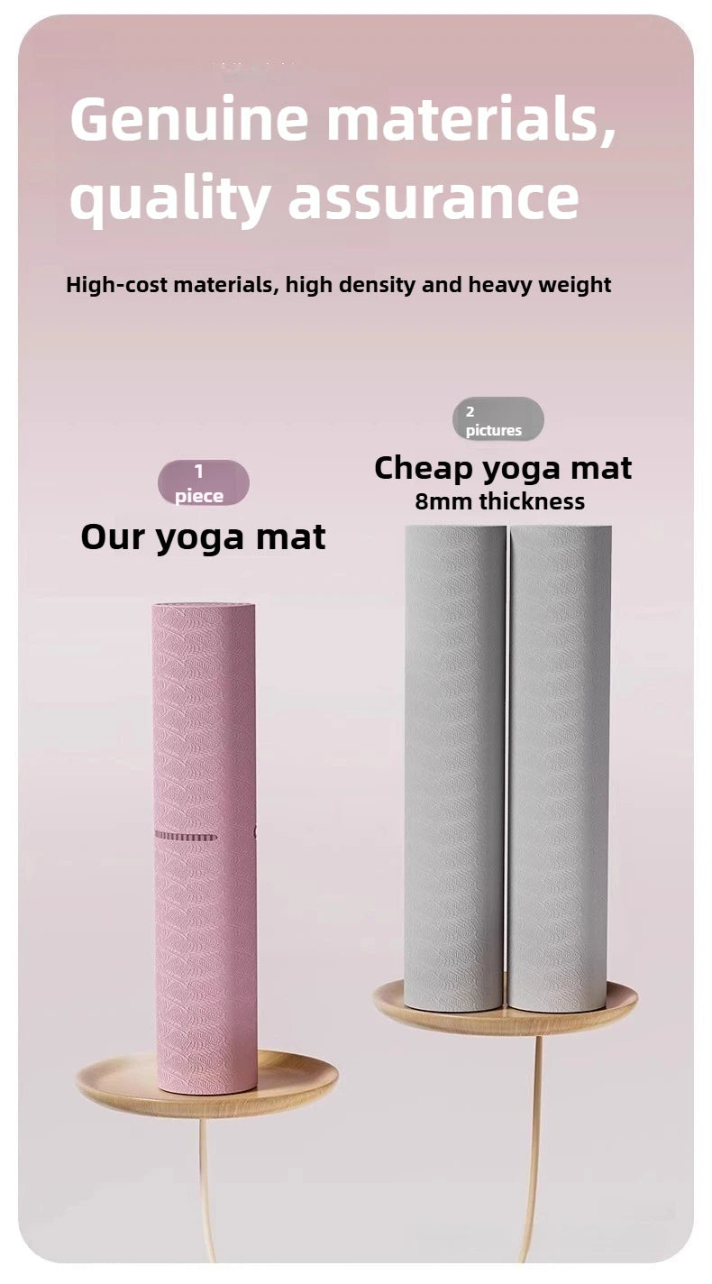 Yoga Mat Fitness Mat Household Non-slip Shock Absorption Silent Thickened Widened Sound Insulation Girls Jump Mat Floor Mat