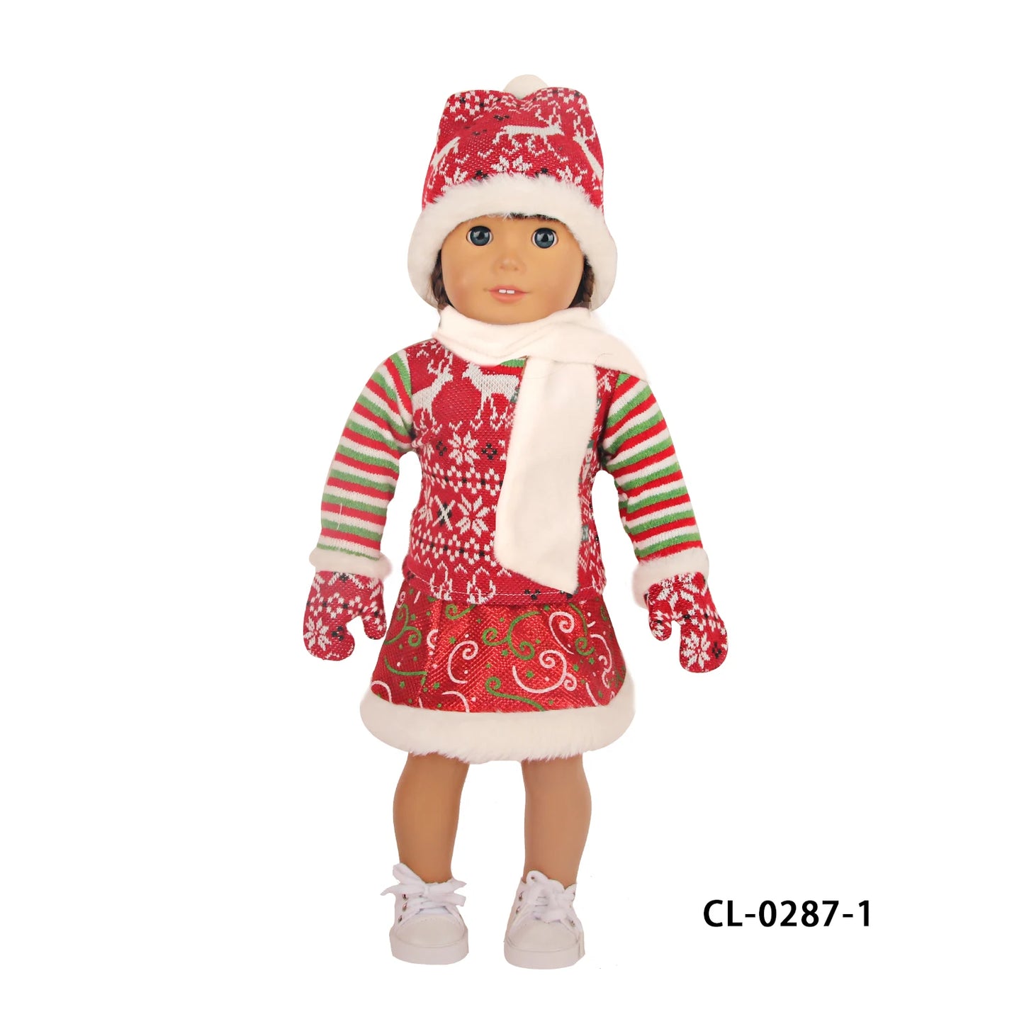 Christmas Doll Clothes Suit For American 18 Inch Girl Doll Cute Outfit Dress Seet For 43Cm Baby New Born&Our generation Doll Toy