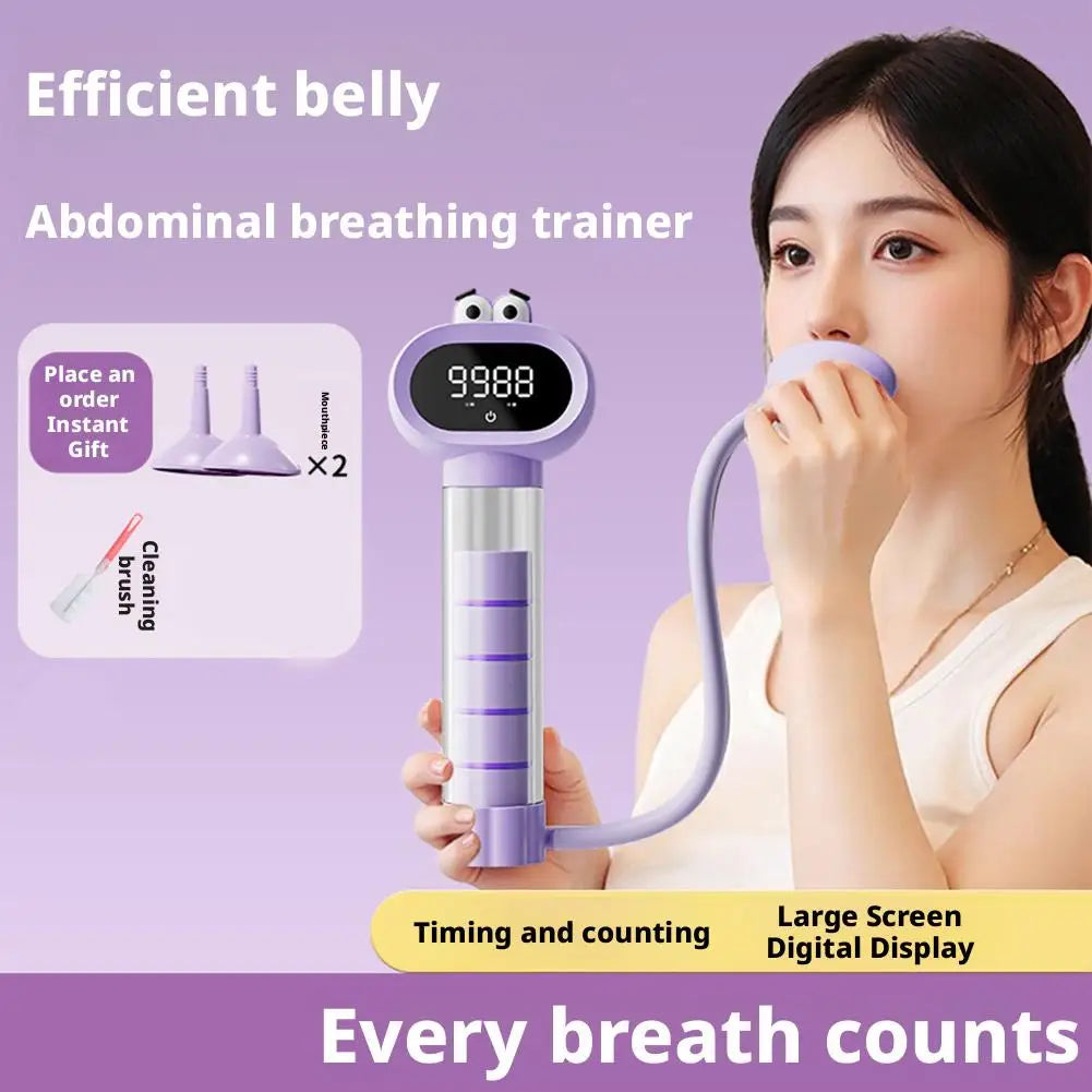 Digital Breathing Dumbbells Training Device, Abdominal Breathing Capacity,Slimming Belly, Breathing Resistance Training Dumbbell