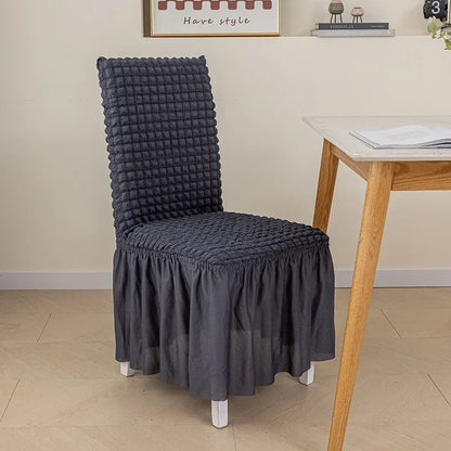 High Quality Seersucker Chair Cover For Dining Room Banquet Chair Slipcover Stretch Chair Skirt Elastic Wedding Chair Decoration