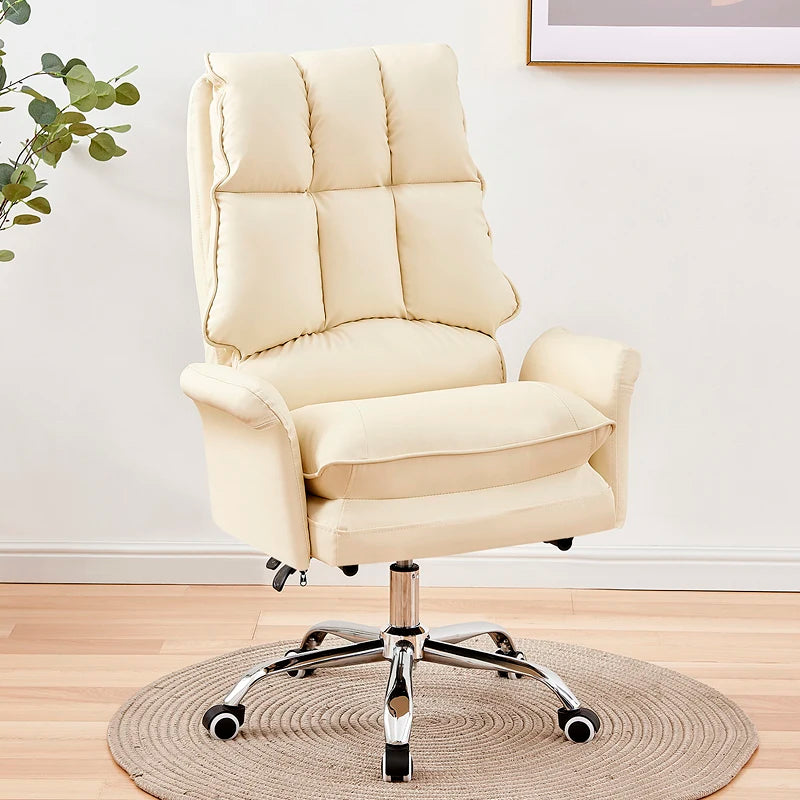 2025 New gaming chair pink office computer chair comfortable soft  gamer chair PU Leather chair Rotating recliner with footrest