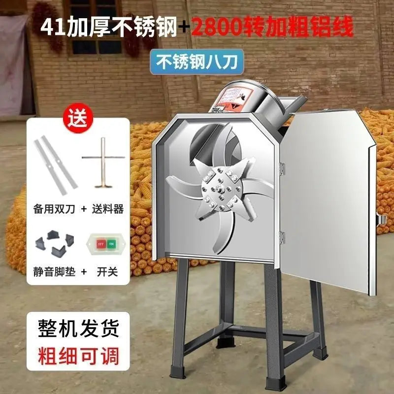 Household Electric Forage Chopper, Small Feed Grinding Machine for Cattle, Sheep, Chicken & Pig Breeding, Efficient Hay Shredder