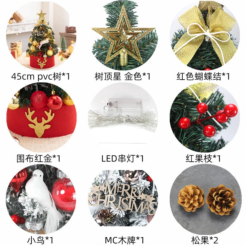 Christmas Decoration 45/60cm Christmas Tree Desktop Small Tree Ornaments New Year Navidad Gift Christmas Festival Party Supplies