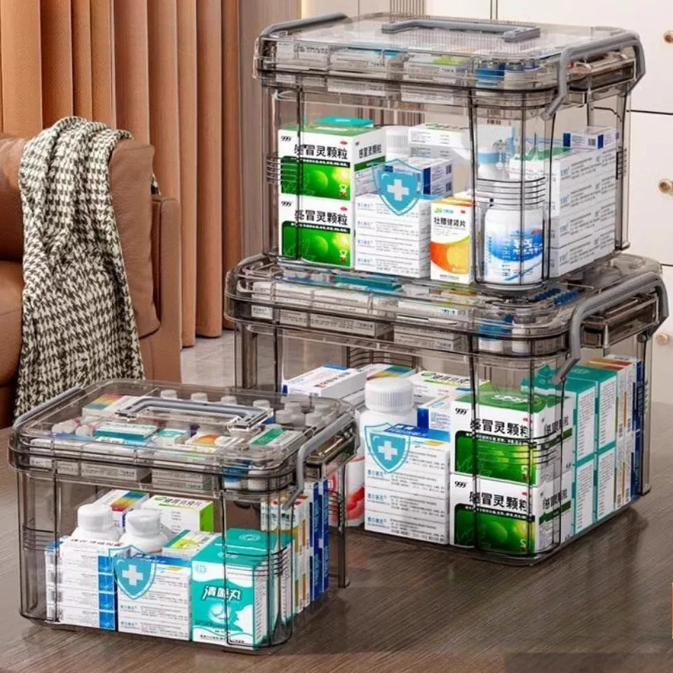 Household Medicine Box Large Medical Kit Medical Care Drugs Storage Boxes HighCapacity Portable Medicine Storages First Aid Kits