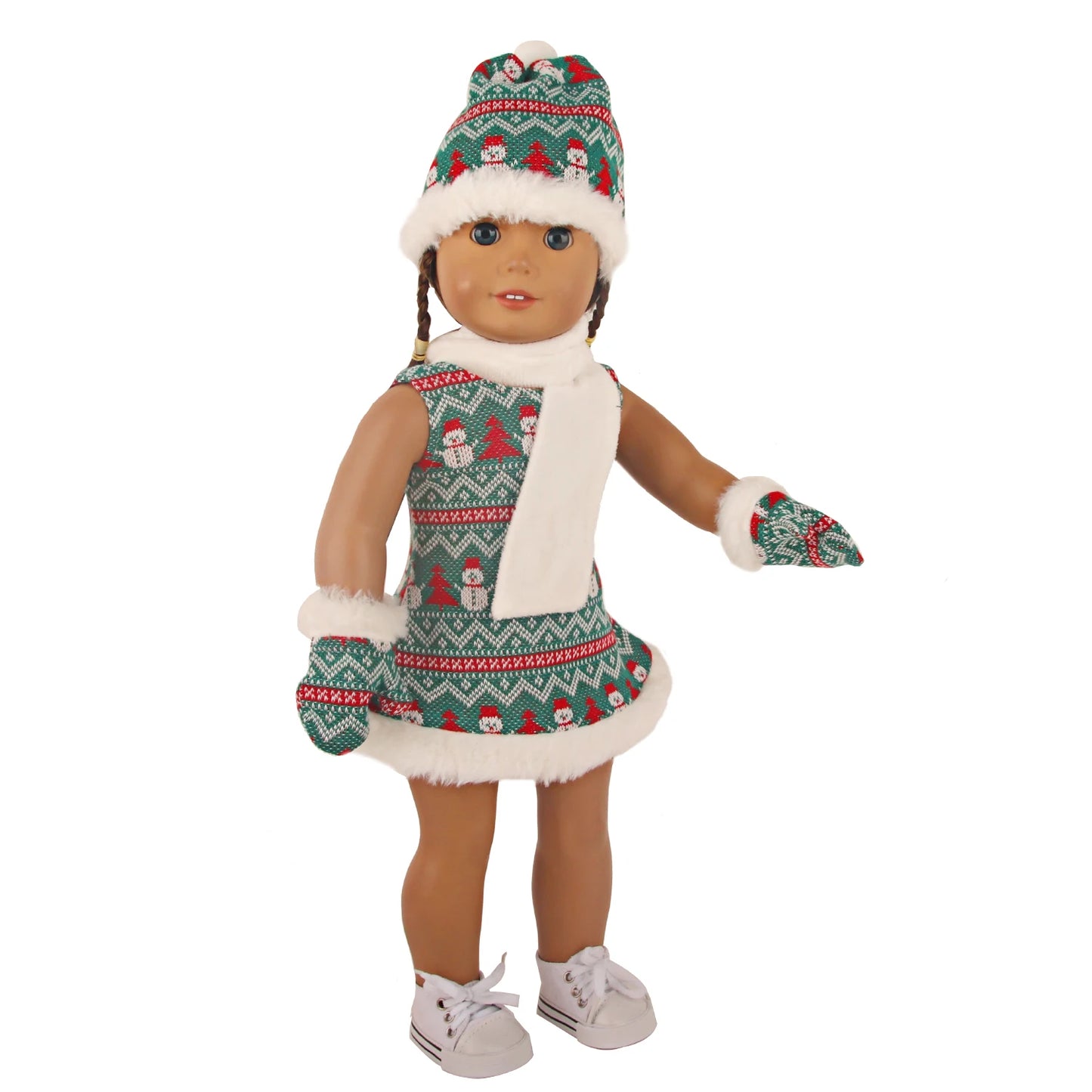 Christmas Doll Clothes Suit For American 18 Inch Girl Doll Cute Outfit Dress Seet For 43Cm Baby New Born&Our generation Doll Toy