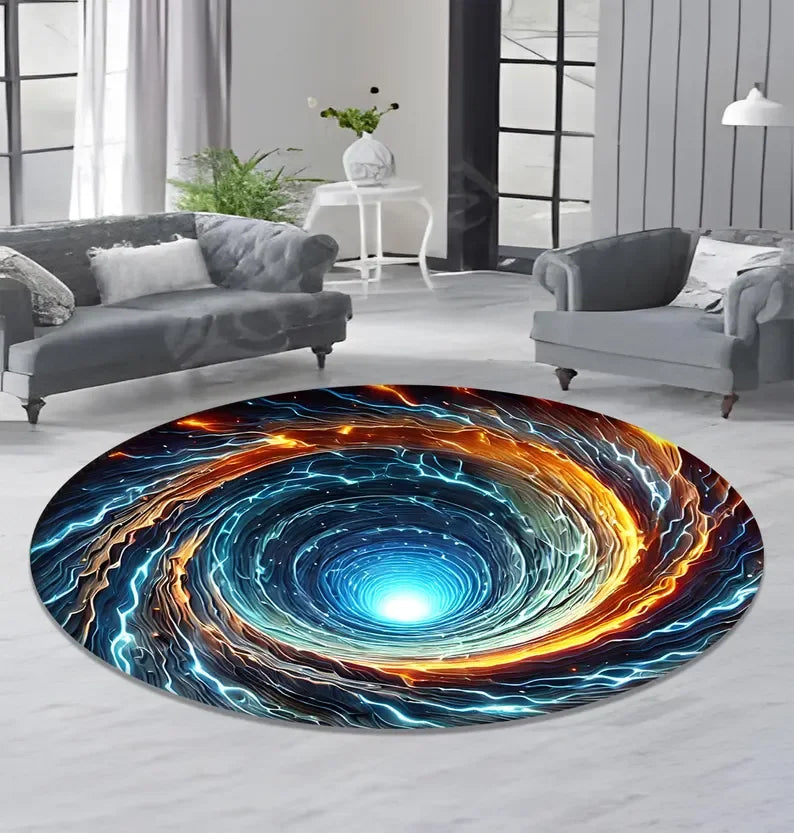 3D Rug Round Rug Big Crack Rug Deep Hole Rugs Illusion Rug Huge Crack Rug Optical Illusion Rug Water Rug 3D Look Crack Rugs